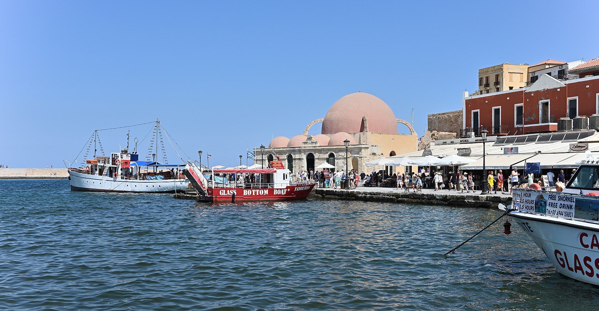 De oude haven van Chania op Kreta